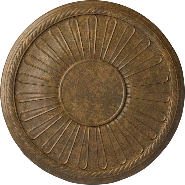 Ekena Millwork Leandros Ceiling Medallion (Fits Canopies up to 6 3/8"), 19 7/8"OD x 1 1/4"P, Rubbed Bronze CM22LNRZS - main